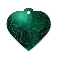 Green Line Shape Stripe Corolla Dog Tag Heart (two Sides) by Ravend