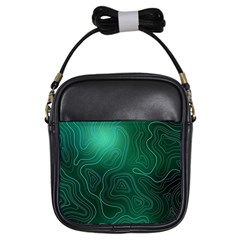 Green Line Shape Stripe Corolla Girls Sling Bag by Ravend