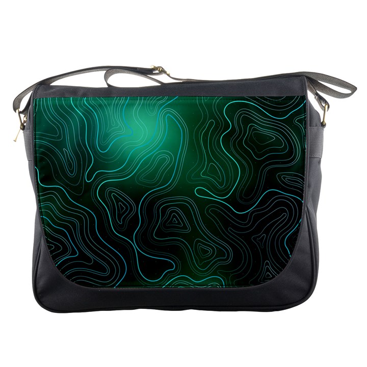 Green Line Shape Stripe Corolla Messenger Bag