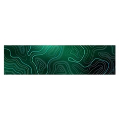 Green Line Shape Stripe Corolla Oblong Satin Scarf (16  X 60 ) by Ravend