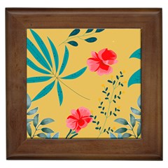 Nature Floral Flower Petal Leaves Leaf Plant Framed Tile by Ravend