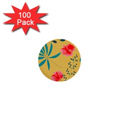 Nature Floral Flower Petal Leaves Leaf Plant 1  Mini Buttons (100 Pack)  by Ravend