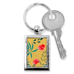 Nature Floral Flower Petal Leaves Leaf Plant Key Chain (rectangle) by Ravend