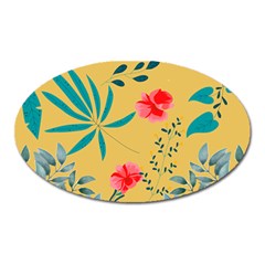 Nature Floral Flower Petal Leaves Leaf Plant Oval Magnet by Ravend