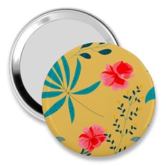 Nature Floral Flower Petal Leaves Leaf Plant 3  Handbag Mirrors by Ravend