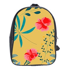 Nature Floral Flower Petal Leaves Leaf Plant School Bag (xl) by Ravend