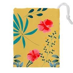 Nature Floral Flower Petal Leaves Leaf Plant Drawstring Pouch (4xl) by Ravend