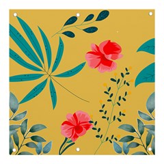 Nature Floral Flower Petal Leaves Leaf Plant Banner And Sign 3  X 3  by Ravend