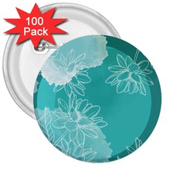 Flower Floral Design Background 3  Buttons (100 Pack)  by Ravend