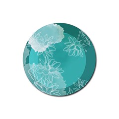 Flower Floral Design Background Rubber Coaster (round)