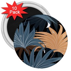 Leaves Background Digital Paper 3  Magnets (10 Pack)  by Ravend