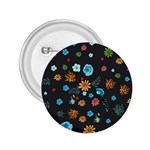 Floral Flower Leaves Background Floral 2.25  Buttons Front