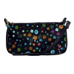 Floral Flower Leaves Background Floral Shoulder Clutch Bag by Ravend