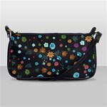 Floral Flower Leaves Background Floral Shoulder Clutch Bag Front