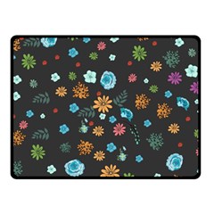 Floral Flower Leaves Background Floral Fleece Blanket (small)