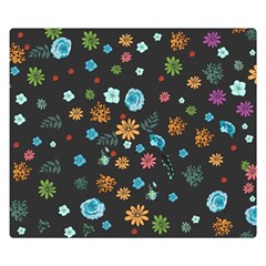 Floral Flower Leaves Background Floral Double Sided Flano Blanket (small) 