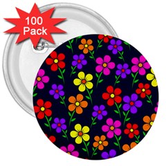 Background Flower Floral Bloom 3  Buttons (100 Pack)  by Ravend