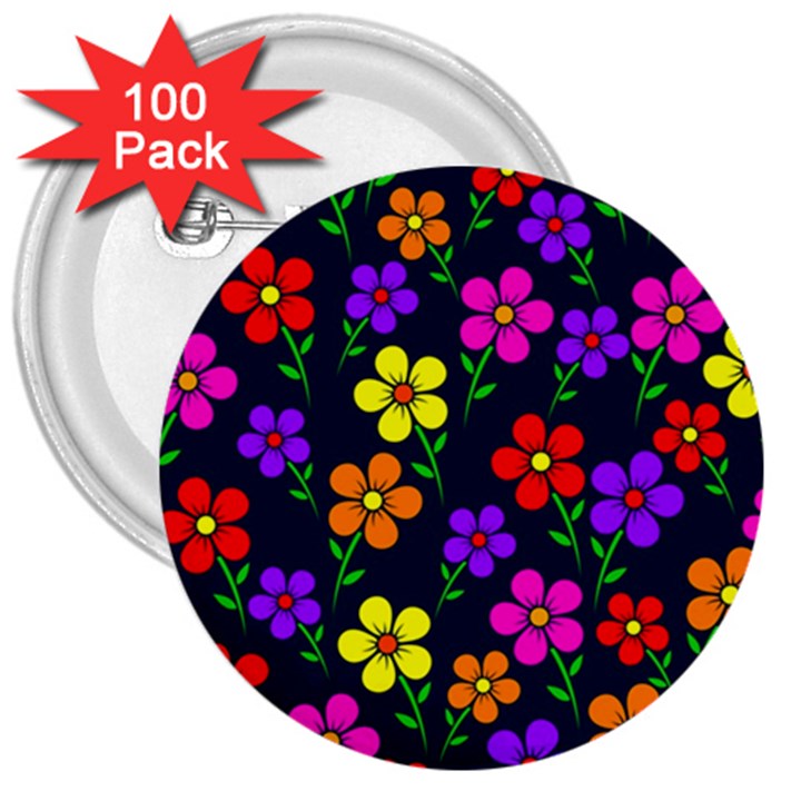 Background Flower Floral Bloom 3  Buttons (100 pack) 