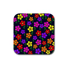 Background Flower Floral Bloom Rubber Coaster (Square)