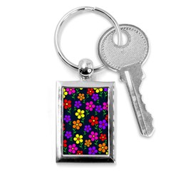 Background Flower Floral Bloom Key Chain (Rectangle)