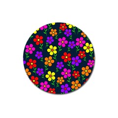 Background Flower Floral Bloom Magnet 3  (Round)