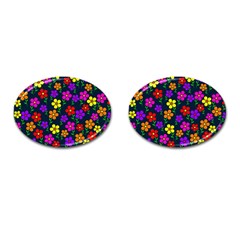 Background Flower Floral Bloom Cufflinks (Oval)