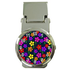 Background Flower Floral Bloom Money Clip Watches