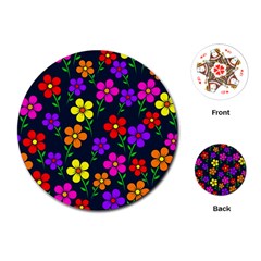 Background Flower Floral Bloom Playing Cards Single Design (Round)