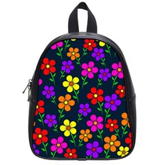 Background Flower Floral Bloom School Bag (Small)