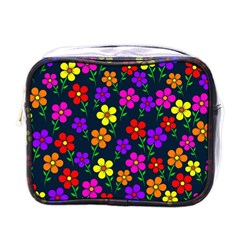 Background Flower Floral Bloom Mini Toiletries Bag (One Side)