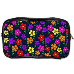 Background Flower Floral Bloom Toiletries Bag (One Side)