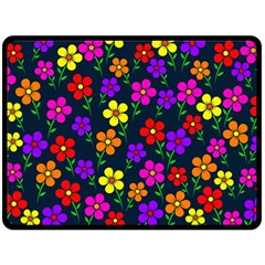 Background Flower Floral Bloom Fleece Blanket (Large) 