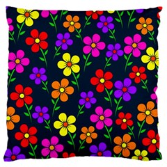 Background Flower Floral Bloom Large Cushion Case (one Side) by Ravend