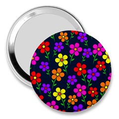 Background Flower Floral Bloom 3  Handbag Mirrors