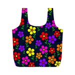 Background Flower Floral Bloom Full Print Recycle Bag (M) Front