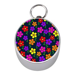 Background Flower Floral Bloom Mini Silver Compasses