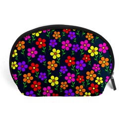 Background Flower Floral Bloom Accessory Pouch (Large)