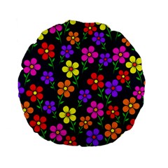 Background Flower Floral Bloom Standard 15  Premium Flano Round Cushions