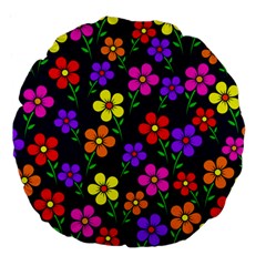 Background Flower Floral Bloom Large 18  Premium Flano Round Cushions