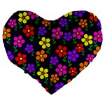 Background Flower Floral Bloom Large 19  Premium Flano Heart Shape Cushions Back