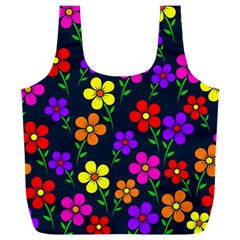 Background Flower Floral Bloom Full Print Recycle Bag (XXXL)