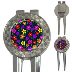 Background Flower Floral Bloom 3-in-1 Golf Divots by Ravend