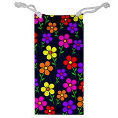 Background Flower Floral Bloom Jewelry Bag by Ravend