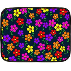 Background Flower Floral Bloom Fleece Blanket (mini) by Ravend