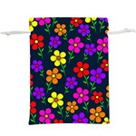 Background Flower Floral Bloom  Lightweight Drawstring Pouch (XL) Front