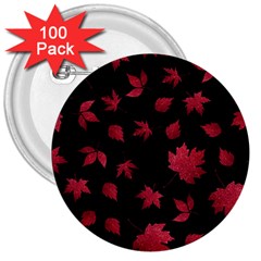 Red Autumn Leaves Autumn Forest 3  Buttons (100 Pack)  by Ravend