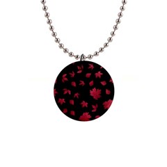 Red Autumn Leaves Autumn Forest 1  Button Necklace by Ravend