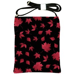 Red Autumn Leaves Autumn Forest Shoulder Sling Bag by Ravend