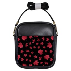 Red Autumn Leaves Autumn Forest Girls Sling Bag by Ravend