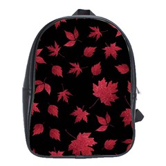 Red Autumn Leaves Autumn Forest School Bag (xl) by Ravend